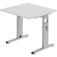 Hammerbacher Matrix Hoogteverstelbaar Bureau Vierkant C-Voet 800 (B) x 800 (D) x 850 (H) mm Aluminium, hout, kunststof, spaanplaat