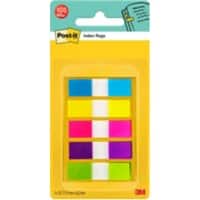 Post-it 6835-5CB Indexen Kleurenassortiment Blanco Speciaal 1,19 x 4,32 cm 70 g/m² 5 Stuks à 20 Strips