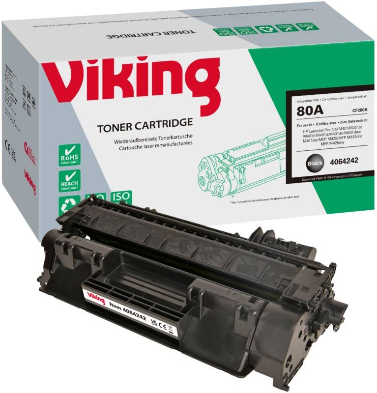 Viking 80A compatibele HP tonercartridge CF280A zwart