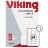 Viking Multifunctionele etiketten 4064382 Zelfklevend Wit 64,6 x 33,8 mm 100 Vellen à 24 Etiketten
