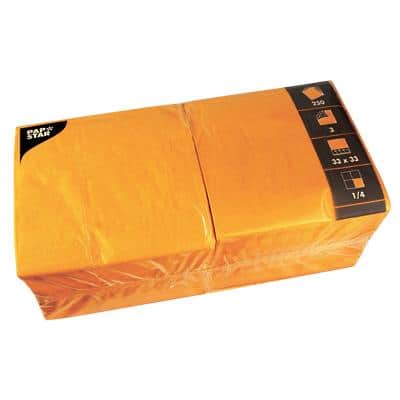 PAPSTAR Servetten 33 cm Cellulose Oranje 250 Stuks