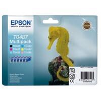 Epson T0487 Origineel Inktcartridge C13T04874010 Zwart, cyaan, licht cyaan, magenta, licht magenta, geel Multipak  6 Stuks