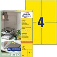 Avery Etiketten 3549 Klevend A4 Geel 10,5 x 14,8 cm 100 Vellen à 4 Etiketten
