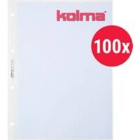 Kolma Lisse Light Showtassen A4 Glanzend Transparant 80 Micron PP (Polypropeen) Boven 4 Gaten 100 Stuks