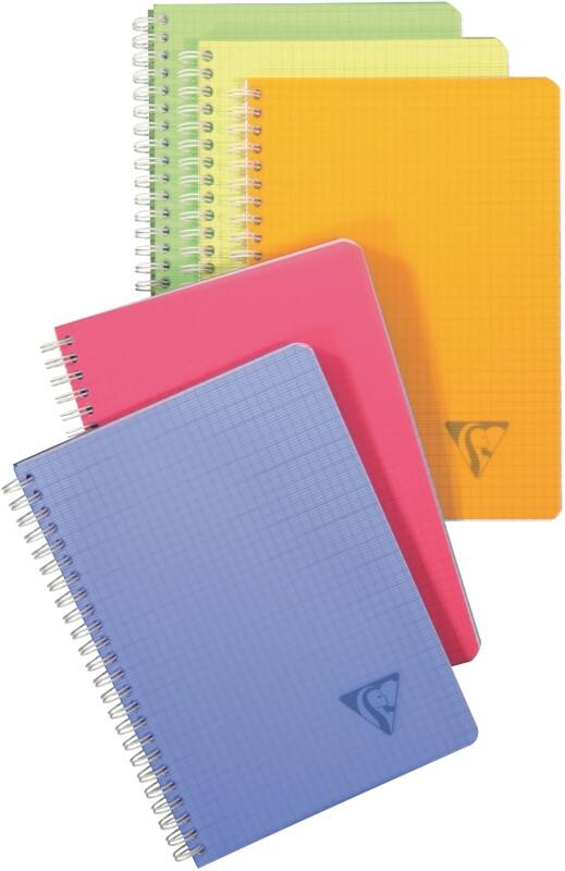 Clairefontaine Linicolor Schrijfblok A5 Geruit Spiraal gebonden PP (Polypropeen) Kleurenassortiment 180 Pagina's 90 Vellen