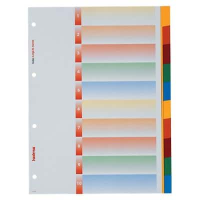 Kolma Longlife Blanco Tabbladen A4 staand Kleurenassortiment 10 tabs PP (Polypropeen) Rechthoekig 4 Gaten 19104.2 10 Vellen
