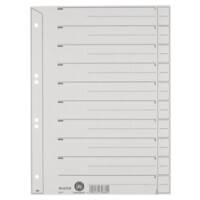 Leitz Alpha 1 tot 10 Tabbladen Recycled 90% A4+ Grijs 10 tabs Karton 6 Gaten 100 Stuks