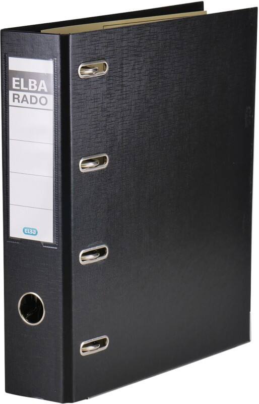 ELBA Rado Plast Breed Ordner A5 75 mm Zwart 4 Ringen 100551851 Karton, PP (Polypropeen) Liggend