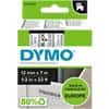 Dymo D1 S0720500 / 45010 Authentiek Labeltape Zelfklevend Zwart op transparant 12 mm x 7m