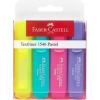 Faber-Castell Pastel Tekstmarker Kleurenassortiment Extra breed Beitelpunt 1-5 mm 4 Stuks