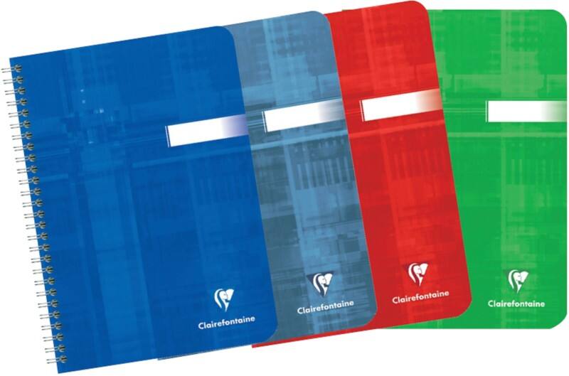 Clairefontaine Schrijfblok A5 Geruit 5x5 Spiraal gebonden Gelamineerd karton Kleurenassortiment Niet geperforeerd 180 Pagina's