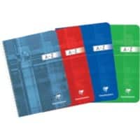 Clairefontaine Schrijfblok A5 Geruit Spiraal gebonden Gelamineerd karton Kleurenassortiment Niet geperforeerd 180 Pagina's A-Z