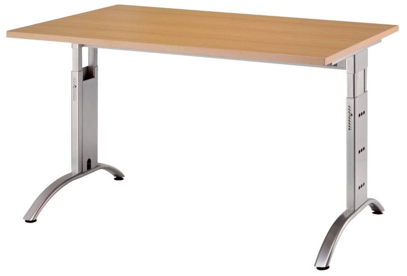Hammerbacher Future VFS Hoogteverstelbaar Bureau Rechthoekig Beuken C-Voet 1.200 (B) x 800 (D) x 850 (H) mm Spaanplaat, Staal