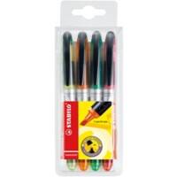 STABILO Navigator Tekstmarker Geel, groen, oranje, roze Medium Beitelpunt 1 - 4 mm Navulbaar 4 Stuks