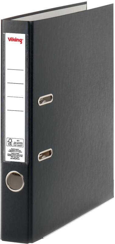 Viking Smal Ordner A4 50 mm Zwart 2 Ringen Karton, PP (Polypropeen) Mat Staand
