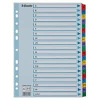 Esselte Mylar Index 100166 A4 Met versterkte tabs Veelkleurig 20 Tabs 11-gaats 160 g/m² Karton A tot Z