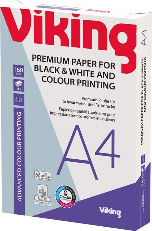 Viking Advanced Colour Printing A4 Kopieerpapier 160 g/m² Glad Wit 250 Vellen