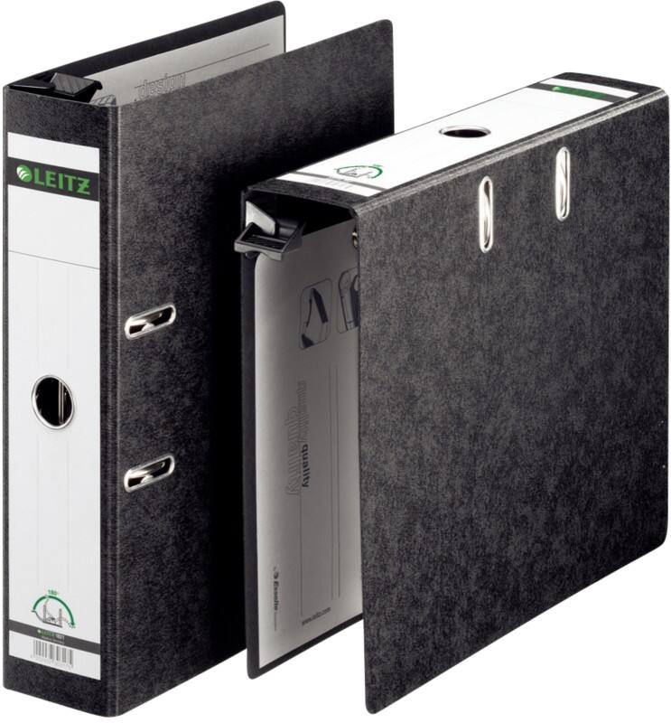 Leitz 180° Breed Ordner A4 80 mm Zwart 2 Ringen 1821 Karton Wolkenmarmer Staand Gerecycled