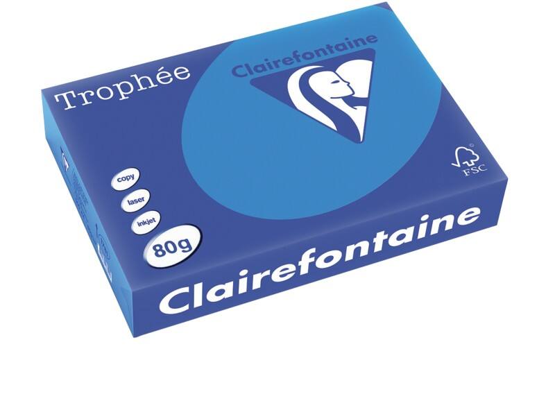 Clairefontaine Trophee 1781 A4 Gekleurd papier Blauw 80 g/m² Mat 500 Vellen