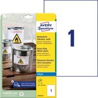 AVERY Zweckform Waterbestendige folie-etiketten J4775-10 Wit 210 x 297 mm Pak van 10 van 1 Etiket