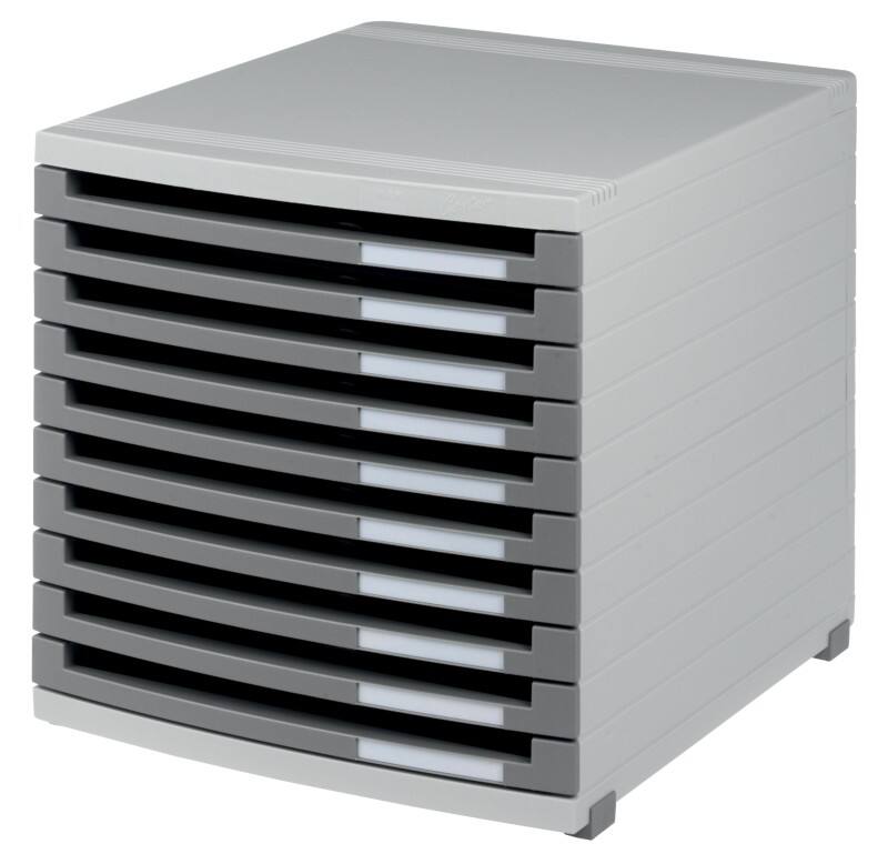 HAN CONTUR Ladekastje Kunststof Grijs, Lichtgrijs 10 Lades 30 x 38,2 x 30,7 cm