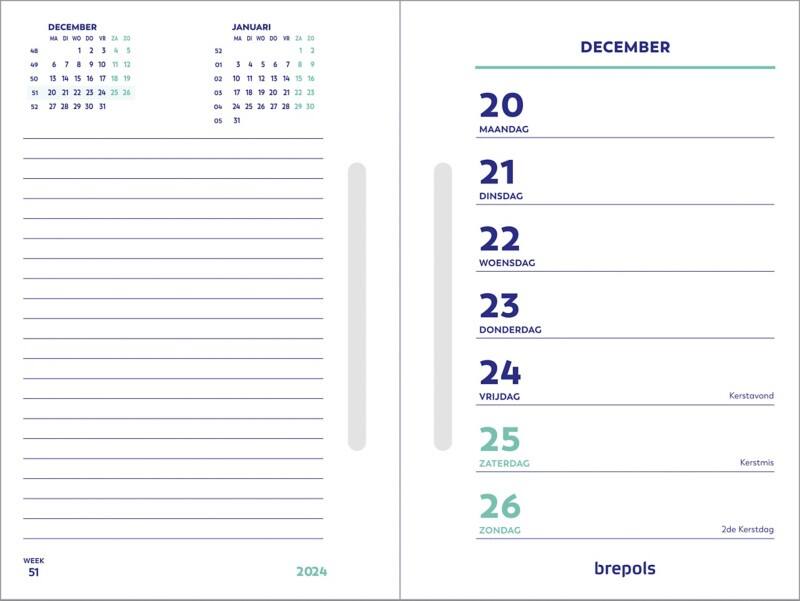 Brepols Bureaukalender 2025 1 Week Per 2 Pagina's Nederlands 15 (B) X ...