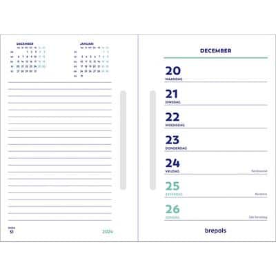 Brepols Kalender Bureau-agenda 2023 15 x 10 cm 1 Week per 2 pagina's Papier Wit Frans, Nederlands