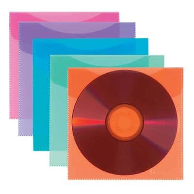 Hama CD/DVD beschermhoes Polypropyleen Blauw, Groen, Oranje, Paars, Rood 1 x CD/DVD 50 Stuks