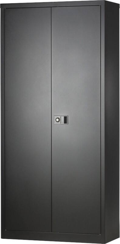 Bisley Hoog Draaideurkast Staal 4 Planken Afsluitbaar 914 x 400 x 1.950 mm Zwart