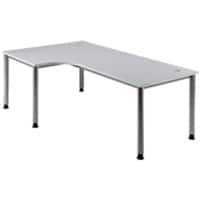 Hammerbacher Hoogteverstelbaar Bureau Vrije vorm 4 voeten 2.000 (B) x 1.200 (D) x 760 (H) mm Aluminium, Hout, Kunststof, Spaanplaat