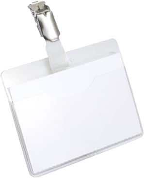 DURABLE Standard naambadge met klem 810619 90 x 60 cm Pak van 25 stuks