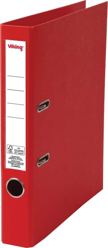 Viking Smal Ordner A4 50 mm Rood 2 Ringen Karton, PP (Polypropeen) Mat Staand