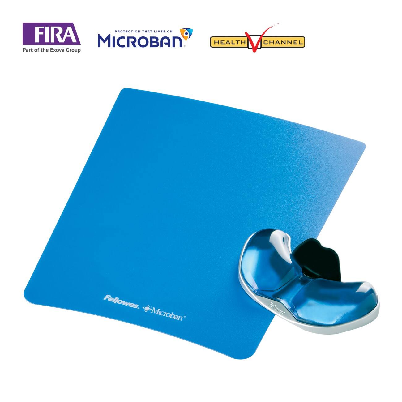 Fellowes Polssteun Health-V Crystal Gliding Blauw