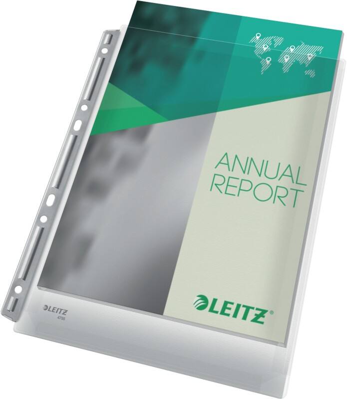 Leitz Maxi Showtassen A4 Glad Transparant 170 micron Metaal, PVC (Polyvinylchloride) Opening boven 6 Gaten 3 Stuks