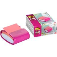 Post-it Super Sticky Z-Notes Dispenser PRO Fuchsia Kleur met één blok Z-Notes Roze van 90 Vellen