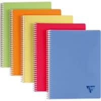 Clairefontaine spiraalschrift kleurenassortiment A5 geruit 100 pagina's 50 vel 1 stuk