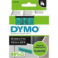 Dymo D1 S0720590 / 45019 Authentiek Labeltape Zelfklevend Zwart op groen 12 mm x 7m
