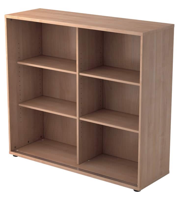 Hammerbacher Matrix Schuifdeurenkast Gemelamineerde spaanplaat 2 Planken 1.200 x 400 x 1.100 mm Walnoot Bruin