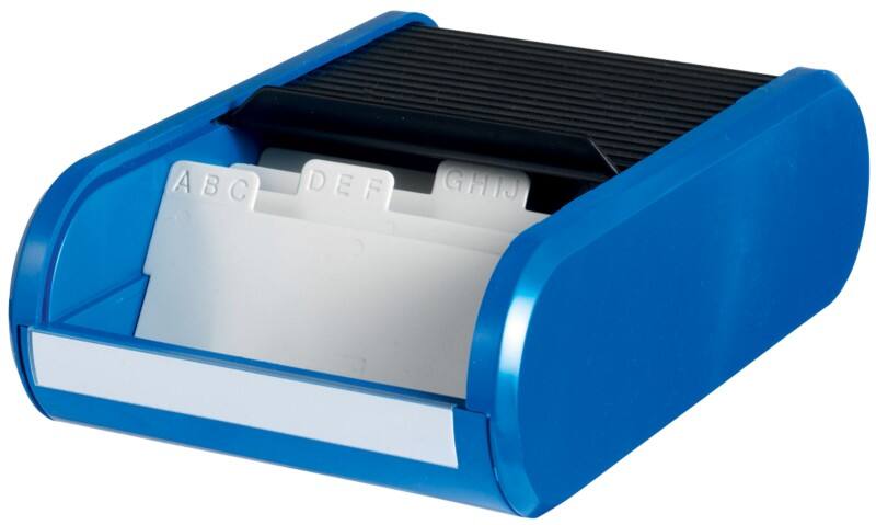 helit H6218093 Visitekaarthouder Blauw, zwart A8 300 kaarten Kunststof 13,6 x 24 x 6,7 cm