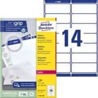 Avery Ultragrip Etiketten L7163-100 Klevend A4 Wit 99,1 x 38,1 mm 100 Vellen à 14 Etiketten