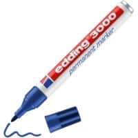 edding 3000 Permanent marker  Medium Ronde punt 1,5 - 3 mm Blauw Navulbaar Waterbestending