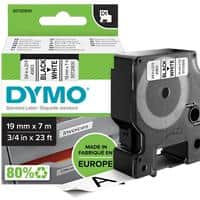 Dymo D1 S0720830 / 45803 Authentiek Labeltape Zelfklevend Zwart op wit 19 mm x 7m