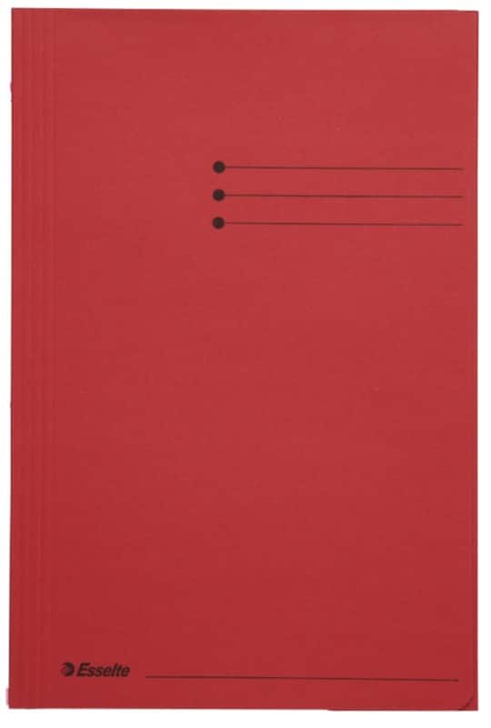 Leitz 3 flappen Folio Rood Karton 23,5 x 35 cm 50 Stuks