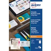 Avery Quick and Clean Visitekaartjes A4 200 g/m² Wit 25 Vellen à 10 Stuks