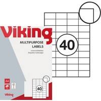 Viking Multifunctioneel etiket 4243545 Zelfklevend Wit 52,5 x 29,7 mm 100 Vellen van 4000 Etiketten