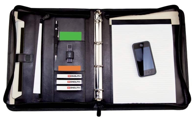 Monolith Zakelijk Ritssluiting Map A4 Leer Zwart 2924