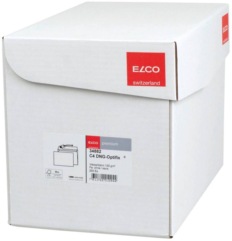 Elco Premium Enveloppen Zonder Venster C4 324 (B) x 229 (H) mm Kleefstrip Wit 120 g/m² 250 Stuks