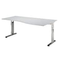 Hammerbacher Matrix Hoogteverstelbaar Bureau Vrije vorm C-Voet 1.800 (B) x 1.000 (D) x 850 (H) mm Gemelamineerde spaanplaat, metaal