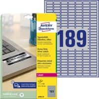 Avery Etiketten L6008-20 Klevend A4 Zilver 25,4 x 10 mm 20 Vellen à 189 Etiketten