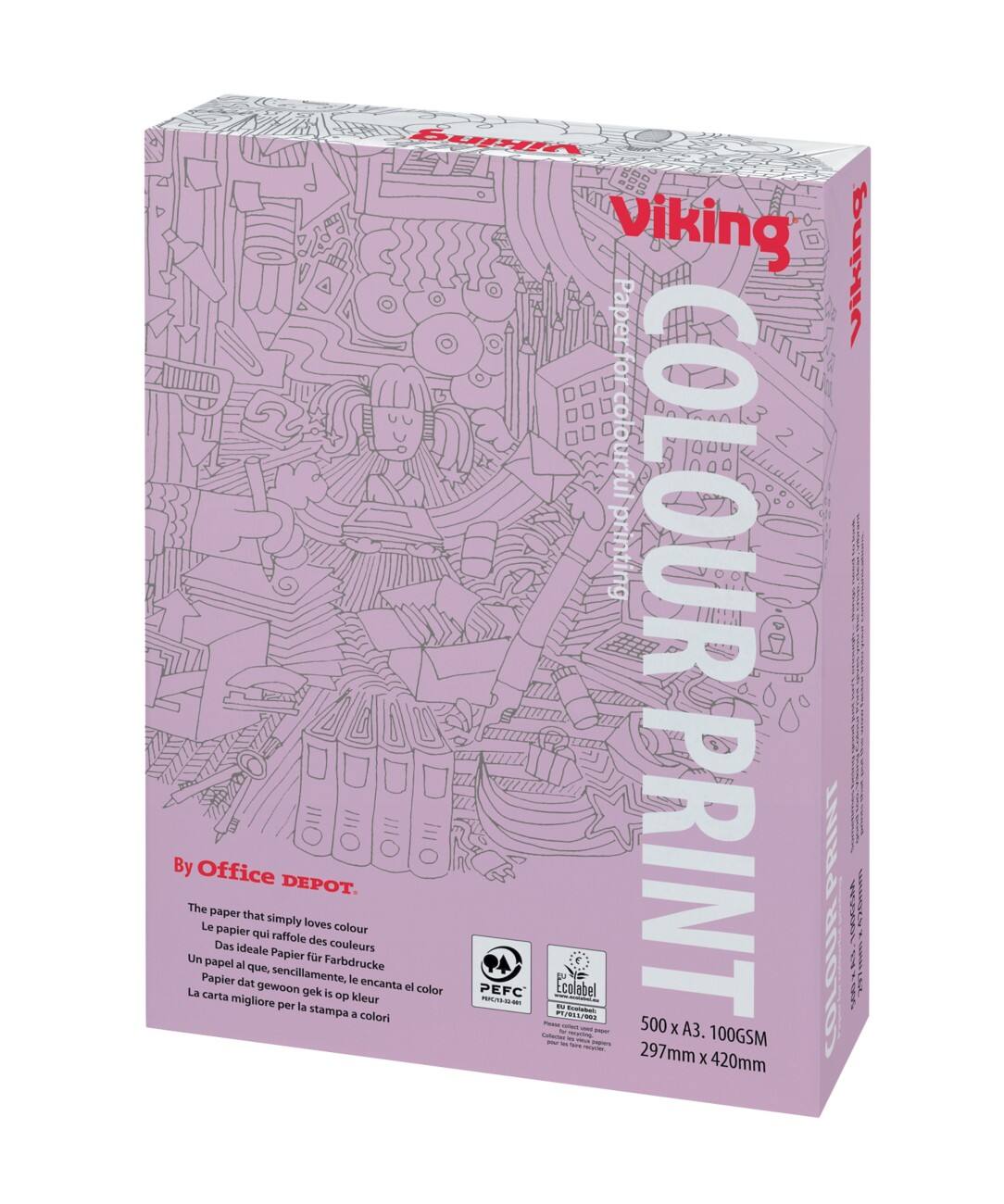Viking Colour Print print-/ kopieerpapier A3 100 gram Wit 500 vellen